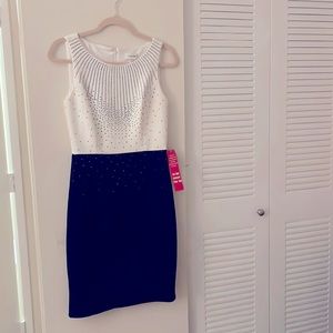Calvin Klein dress black and white with rhinestones